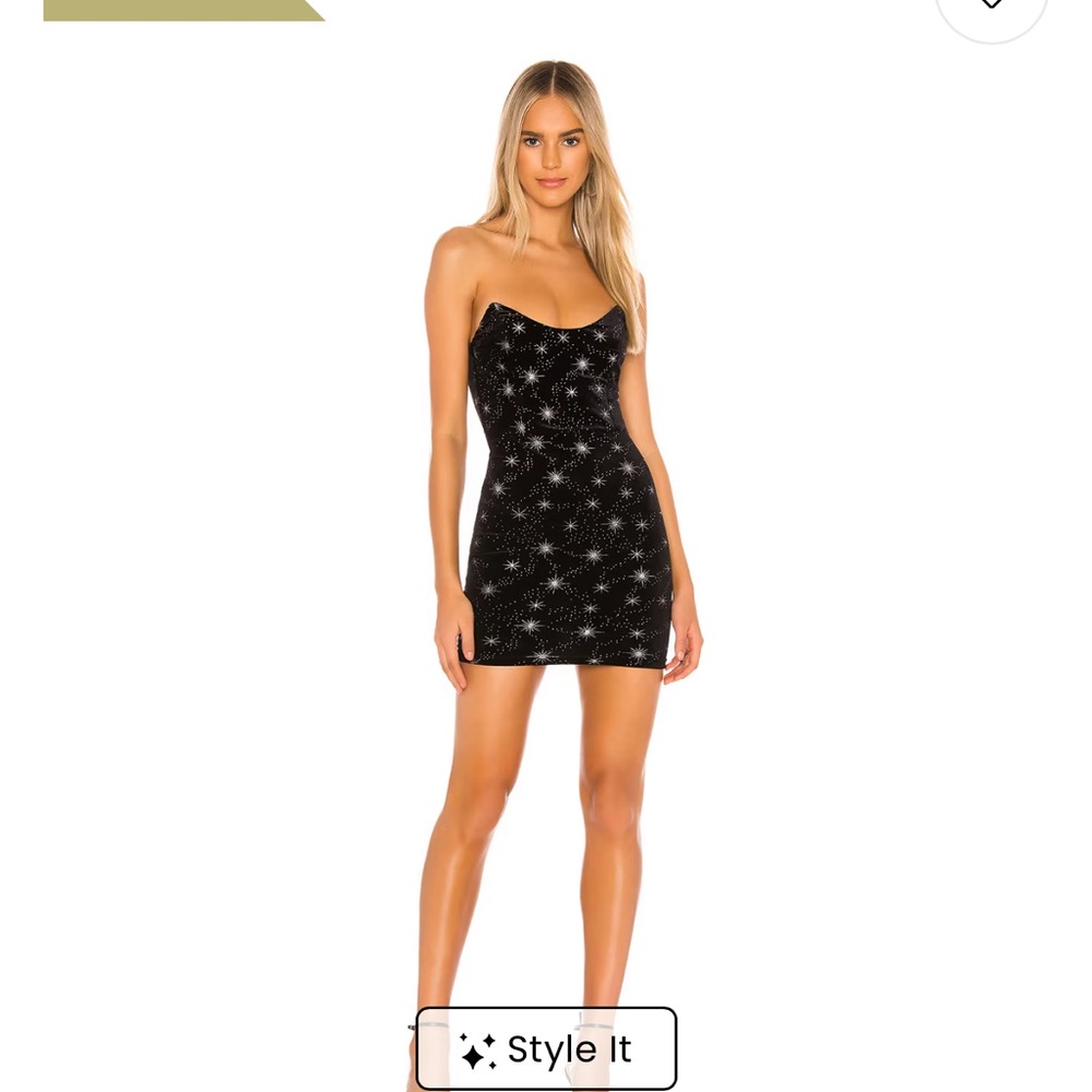 REVOLVE Black and White Sweetheart Bodycon Mini Dress
